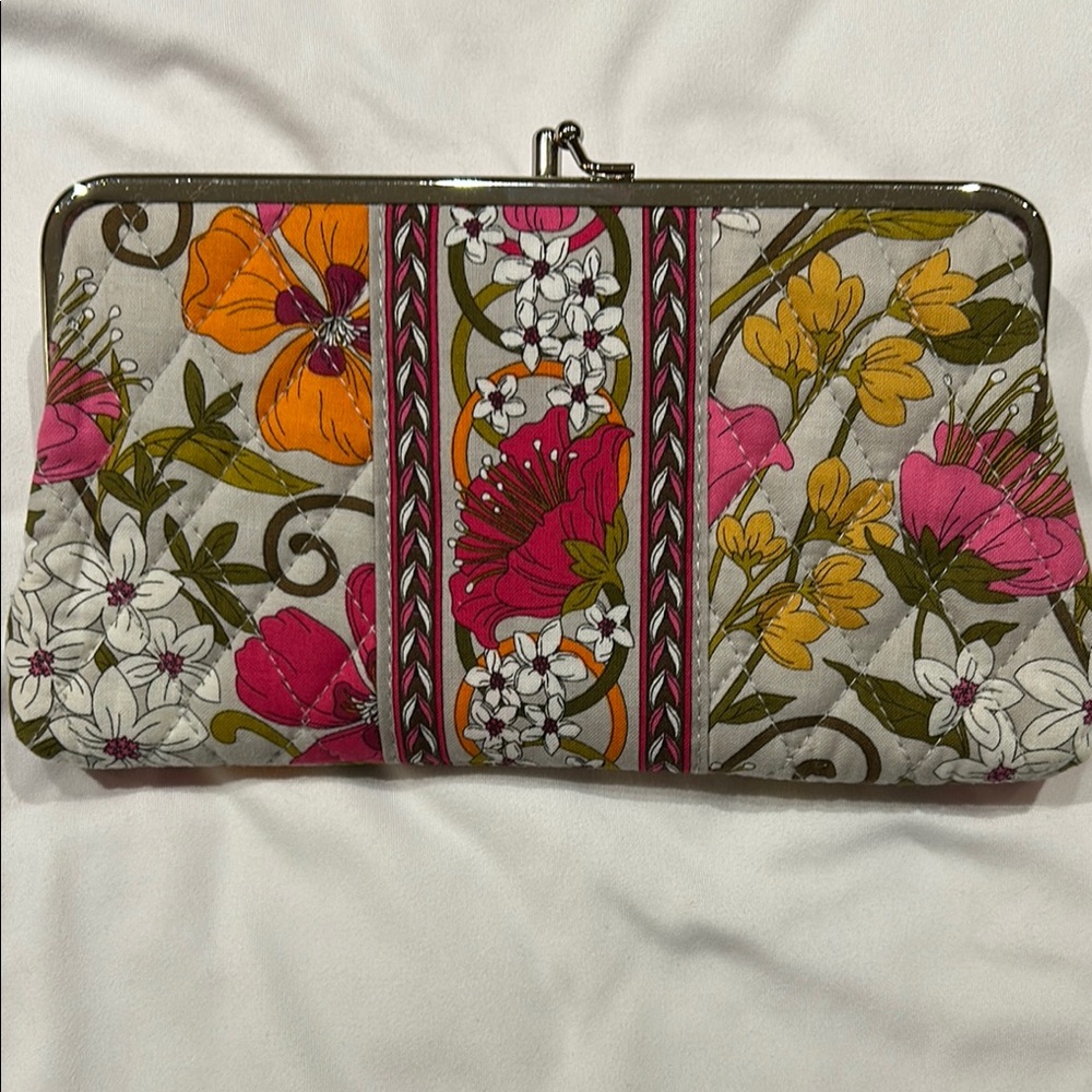 Vera Bradley Pink and Orange Quilted Clutch